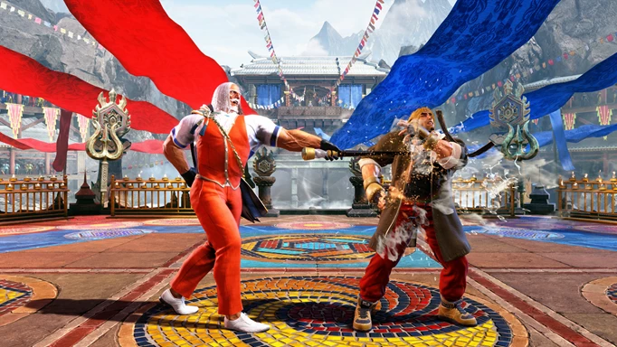 JP pokes at Ken with his cane in Street Fighter 6