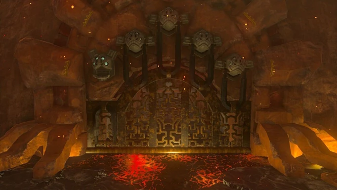 The five locks in the Fire Temple that you will be unlocking in Zelda: Tears of the Kingdom