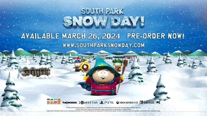 The SOUTH PARK: SNOW DAY! release date of March 26, 2024