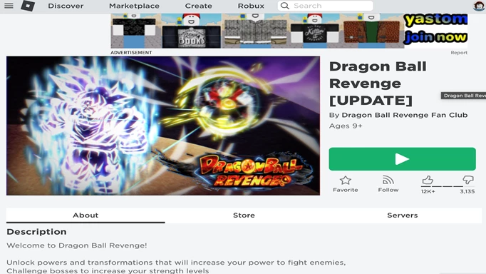Dragon Ball Revenge Home Screen