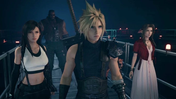 The main cast of characters from Final Fantasy 7 Remake.