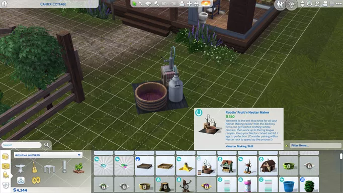 Screenshot of the Nectar Maker in The Sims 4 Horse Ranch