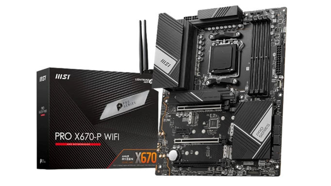 Key art of the MSI PRO X670-P motherboard