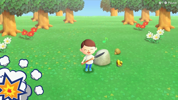 An Animal Crossing microgame in WarioWare Move It