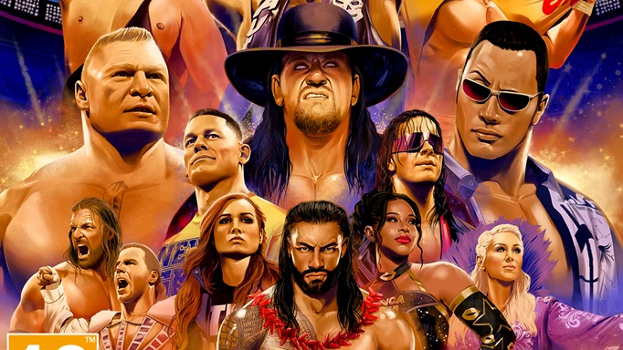 The cover art for WWE 2K24's Forty Years of Wrestlemania edition.