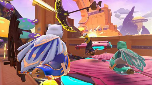 Ultimate Godspeed: players approaching some traps