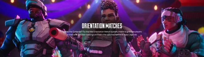 key art of Apex Legends characters and an explanation of Orientation Matches