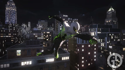 Spider Man 2 Spider Man Leaping Through The Air At Night
