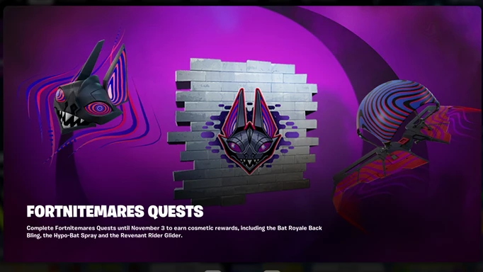 An-in-game advertisement for the Fortnitemares Quests