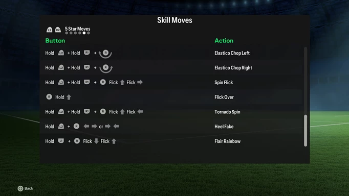 Image of the 5 star skill moves in EA FC 24
