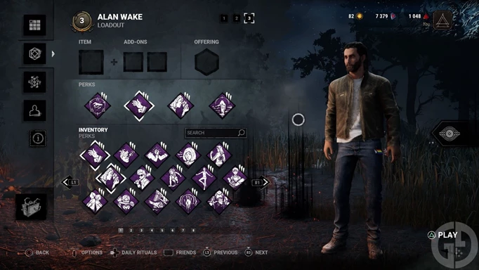 The Boon: Illumination build for Alan Wake in Dead by Daylight, using the Perks: Boon: Illumination, Ace in the Hole, Appraisal and Boon: Dark Theory