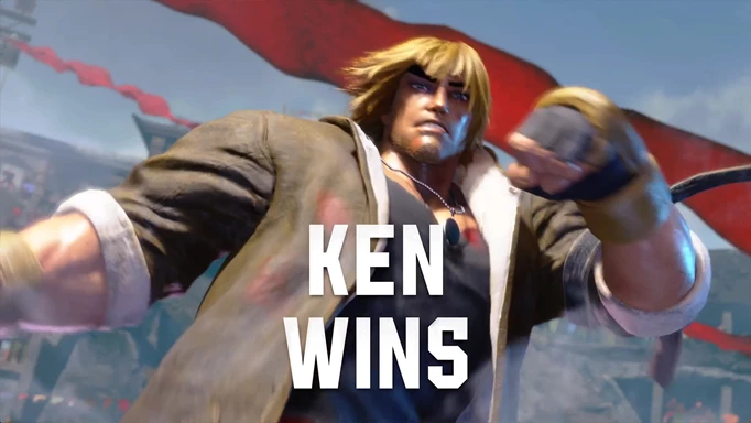 Ken posing after a win in Street Fighter 6