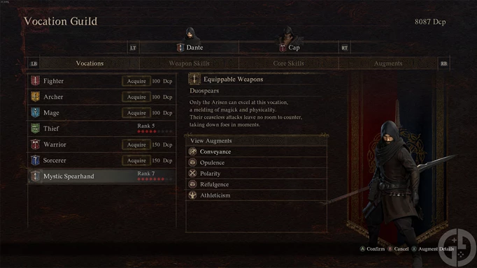 Mystic Spearhand Vocation at a Guild Hall in Dragon's Dogma 2