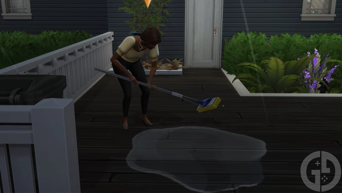 Screenshot of The Sims 4 No Mopping in Bad Weather mod