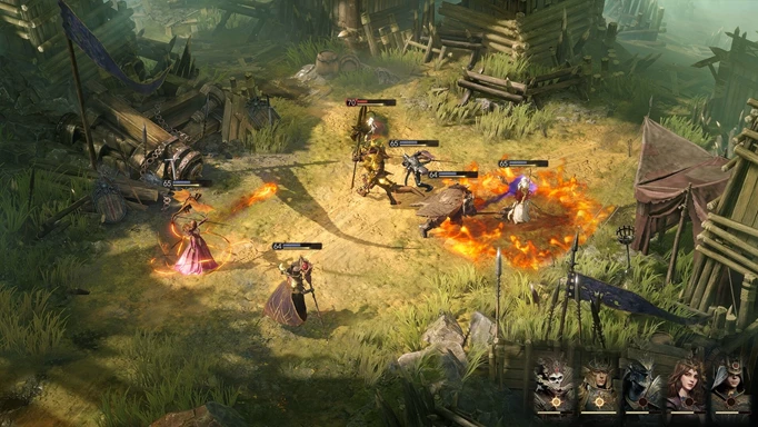 Image of party combat in Dragonheir: Silent Gods