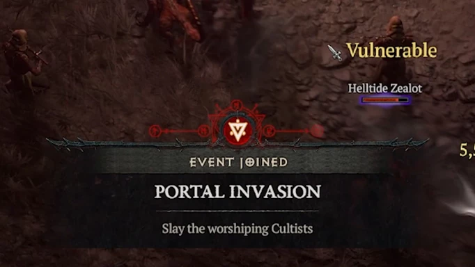 Joining the Portal Invasion event in Diablo 4 Helltide