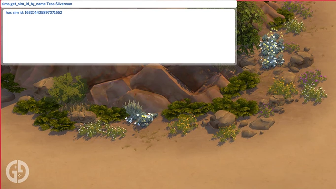 Image of the console window in The Sims 4