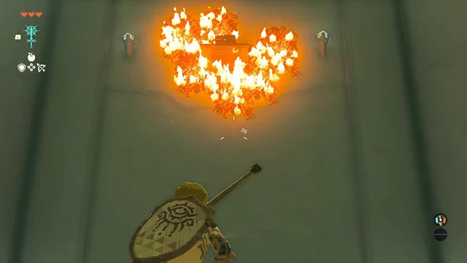 Link fusing something to his arrow to get the chest in the In Isa Shrine