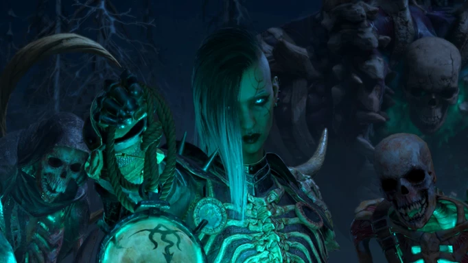 Screenshot of a Necromancer, one of the classes in Diablo 4