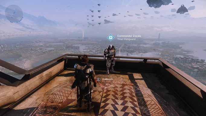 Meeting Zavala in the Tower in Destiny 2