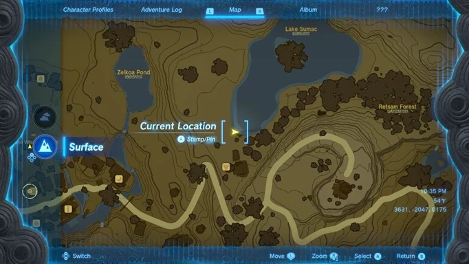 Koyin's location on the Zelda: Tears of the Kingdom map