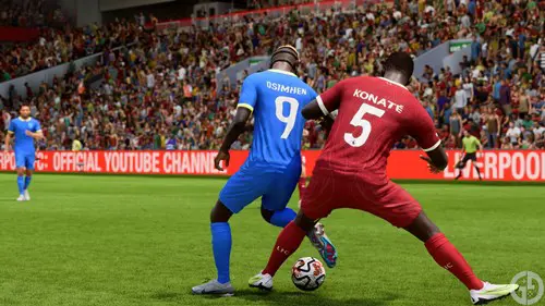 Victor Osimhen battling with Konate