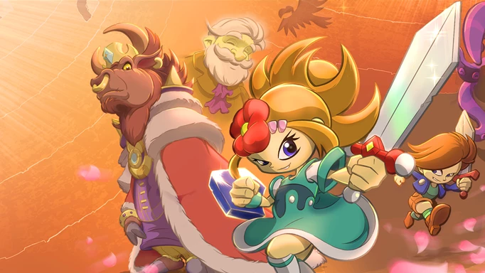 Key art from Blossom Tales II showing a range of characters including the Minotaur Prince