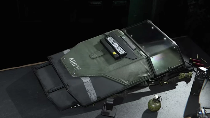 Riot Shield on table MW3