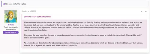 Hogwarts Legacy Banned Resetera
