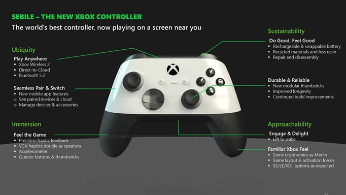 Our first look at the new Xbox Sebile controller.