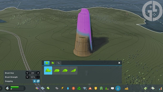 Image of the Shift Terrain tool in Cities Skylines 2