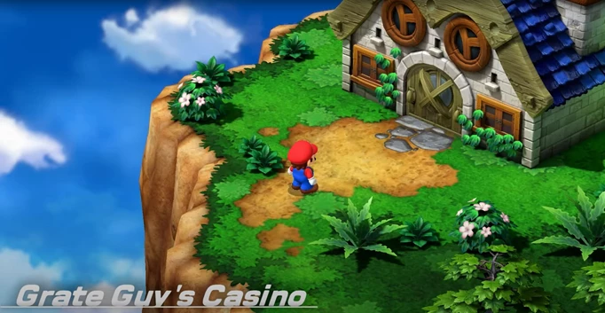 The outside of Grate Guy's Casino in Super Mario RPG