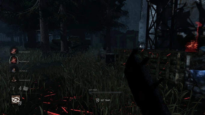 Dead by Daylight: The Killer chasing after a Survivor