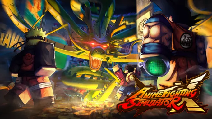 a promo image of Anime Fighting Simulator X, including some of its Champions