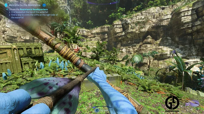 Firing a bow in Avatar: Frontiers of Pandora.