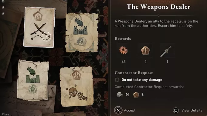 The Weapons Dealer contract in Assassin's Creed Mirage