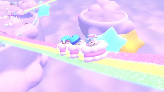 Кататься на радуге в Hello Kitty Island Adventure