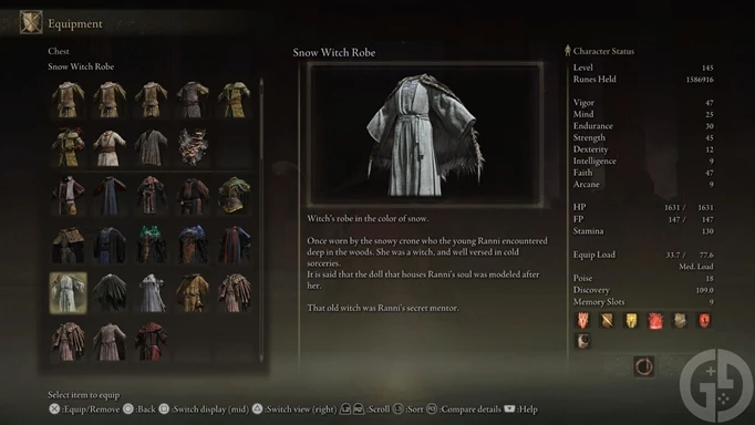 The Snow Witch Robe from the Snow With Set in Elden Ring
