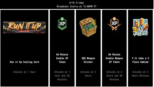 The CDL Champs Viewership Rewards for June 16, 2023.
