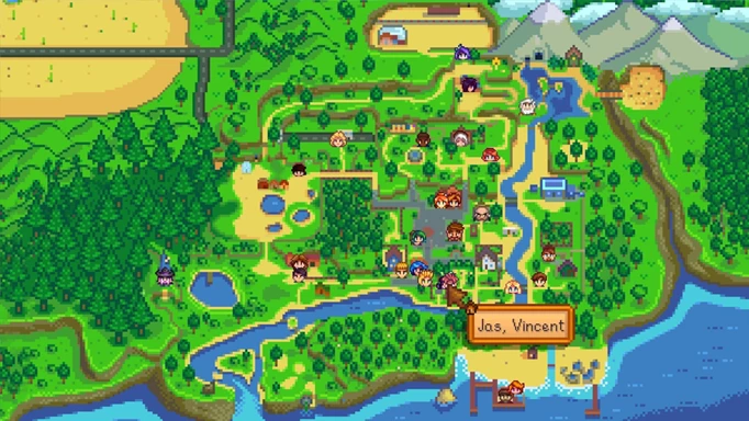Image of the NPC Map Locations mod in Stardew Valley