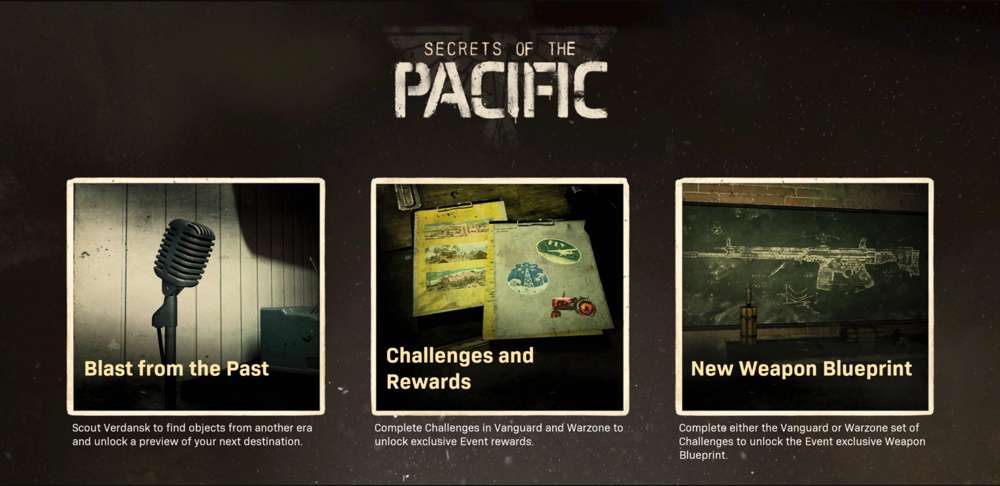 All Warzone Secrets of the Pacific challenge locations