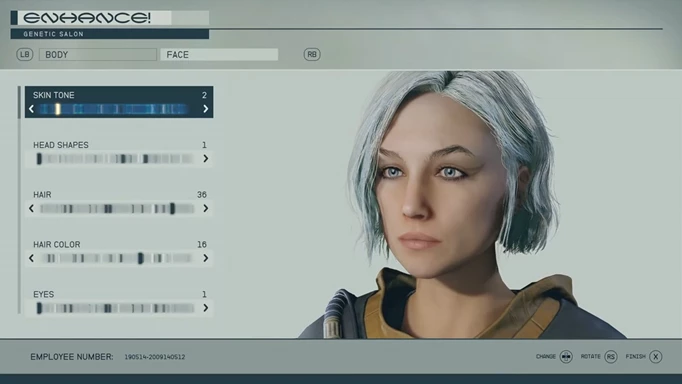 Changing character appearance in Starfield