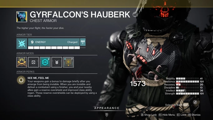 Destiny 2 Best Hunter Build - Gyrfalcon's Hauberk