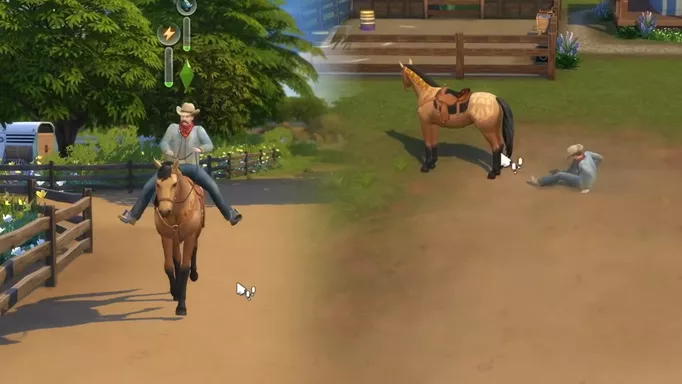 Screenshot showing the Riding Skill in The Sims 4 Horse Ranch