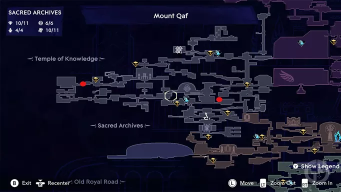 Sacred Archives map