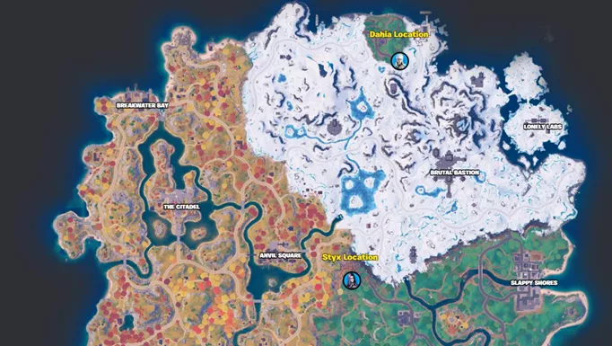 Dahlia and Styx location in Fortnite