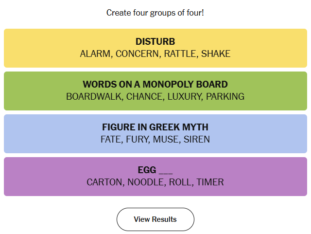 Connections Answers 20th March 2026