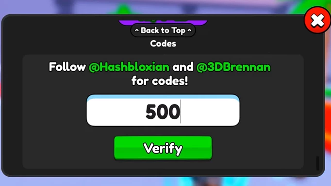 The codes redemption screen in Power Punch Simulator