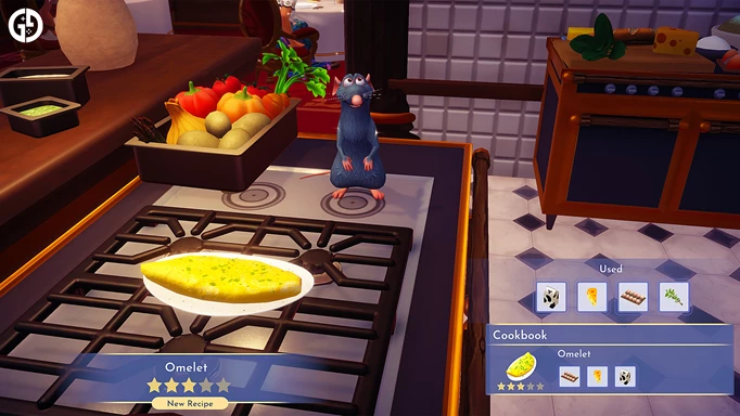 Omelet in Disney Dreamlight Valley, one of the easiest 3-star recipes