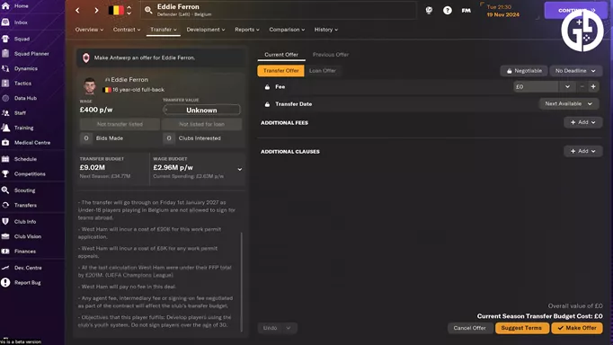 How to get a work permit in Football Manager 2024